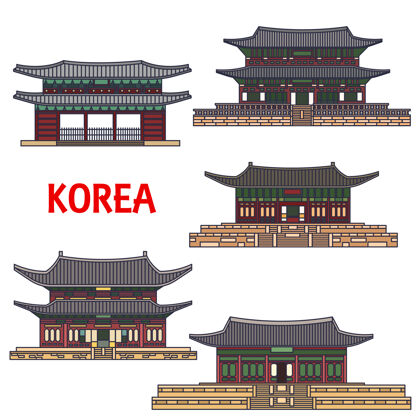 寺庙韩国历史上的寺庙被隔离在白色的地面上遗产历史韩国