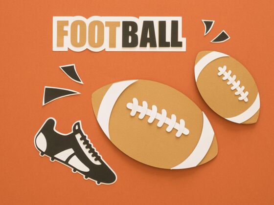 美式足球平躺的美国足球与运动鞋活动美式水平