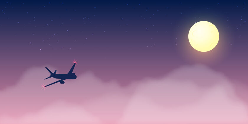 3d飞机窗口与美丽的夜空和星星背景插图天空商务交通