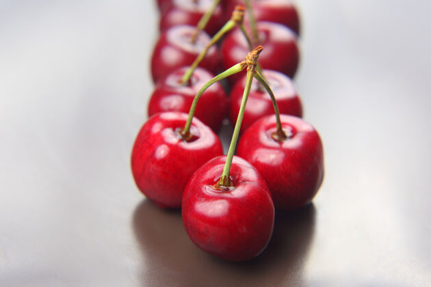 多汁新鲜樱桃浆果健康食物早餐水果的植物.水果甜点食用花园食物