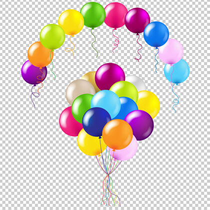 场合气球彩色设置渐变网格插图友谊气球串