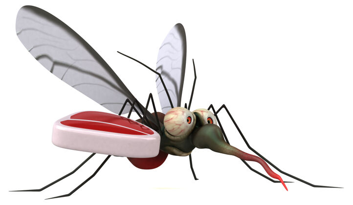 牛排蚊子-三维插图隔离传染流行病