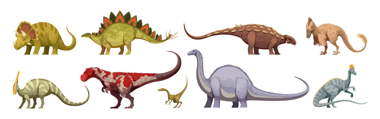 野生食肉动物和草食动物巨人和小动物脊椎动物剑龙古代