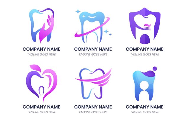 企业标识渐变牙科标志包企业标志梯度