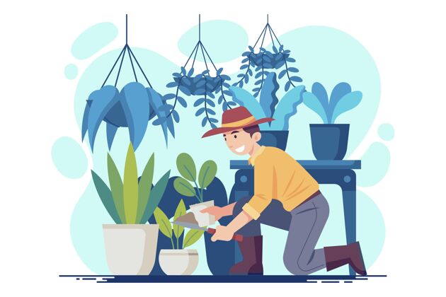 人扁人照顾植物人园艺市民