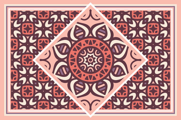 曼荼罗简单的背景与几何元素花卉部落主题