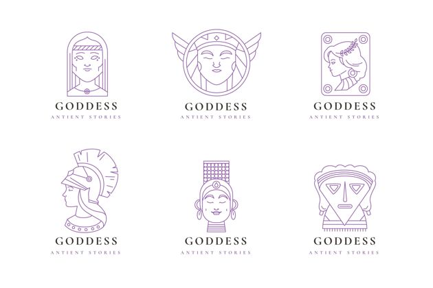 公司线性平面女神标志系列线性品牌标志