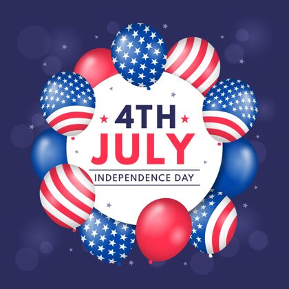 美国七月四日-独立日插画7月4日美国节日