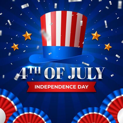 独立宣言真实的七月四日-独立日气球背景独立日庆典美国