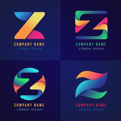 字母Z渐变z字母标志系列字母徽标企业企业徽标