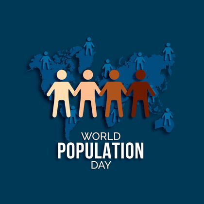 问题世界人口日纸制插图纸样人口日意识