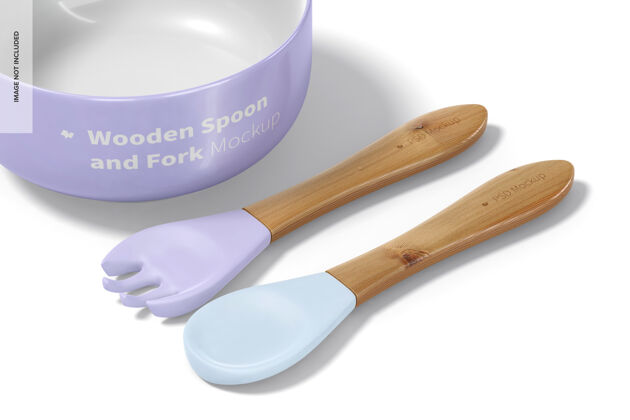 模型木勺和叉子模型 左视图叉子勺子