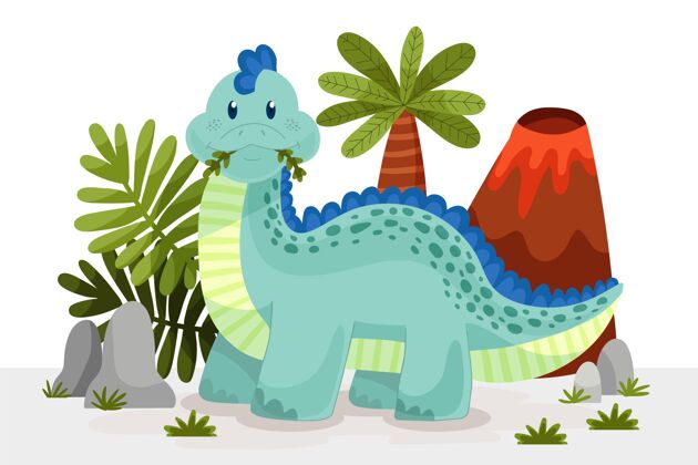 生物卡通可爱的恐龙宝宝野生侏罗纪恐龙