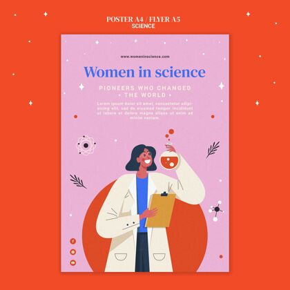 女性科学女性垂直海报模板垂直传单打印模板