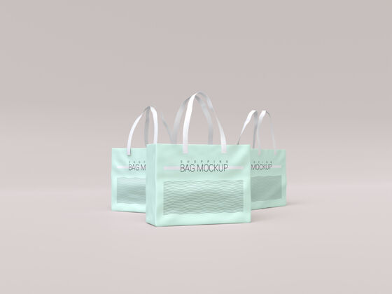 市场三个现实的购物袋模型塑料销售可定制