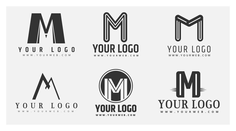 品牌一套平面m标志模板商业标志公司标志平面