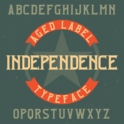 背景复古标签字体命名为独立Abcd字体标题