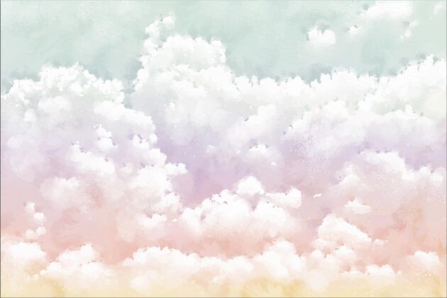 墙纸手绘水彩粉彩天空背景手绘水彩画背景水彩画墙纸