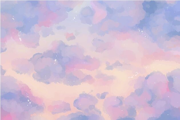手绘手绘水彩粉彩天空背景背景水彩背景水彩