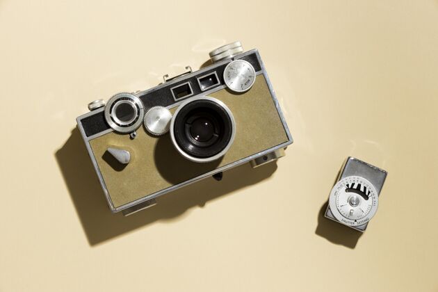 记忆复古相机组成古董摄影旧的