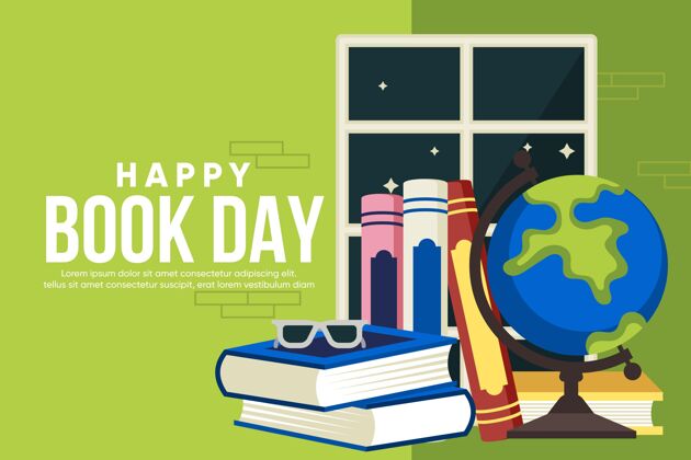 版权日平面世界图书日插画故事平面设计阅读