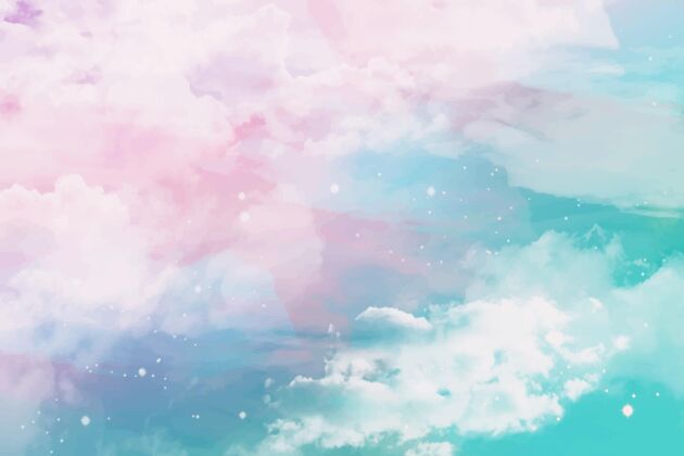手绘手绘水彩粉彩天空背景墙纸水彩背景天空背景