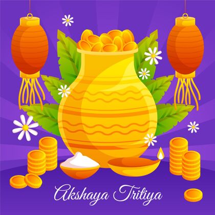 平面设计平面akshayatritiya插图庆祝春天印度教