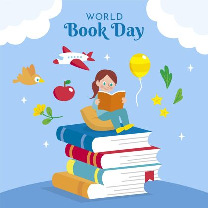 阅读平面世界图书日插画平面设计平面版权日