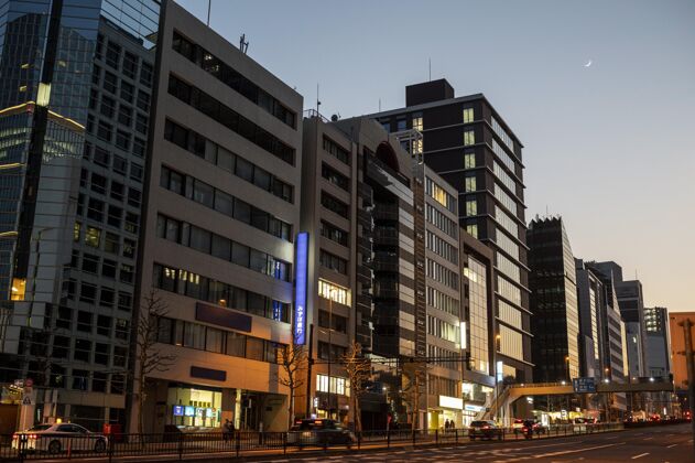 未来日本城市景观之夜城市景观建筑
