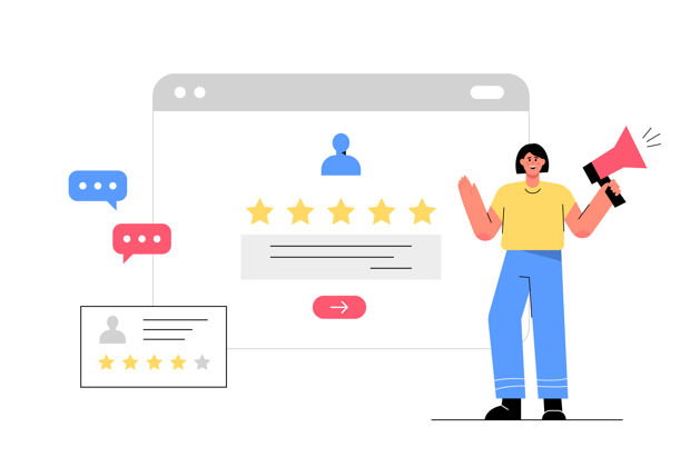 意见网络屏幕上的客户评论 成功的五星级商业意见客户评论工作成功