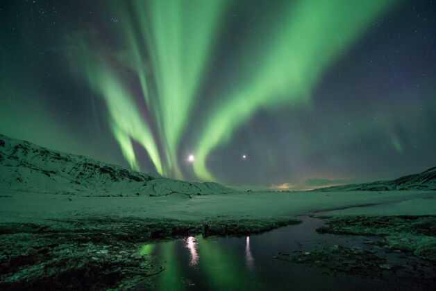 极光北极光摄影冰岛户外夜晚