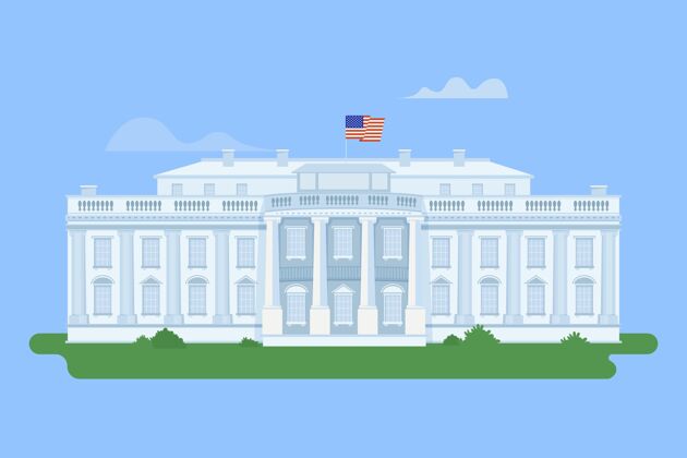 房子详细的白宫插图总统住所插图