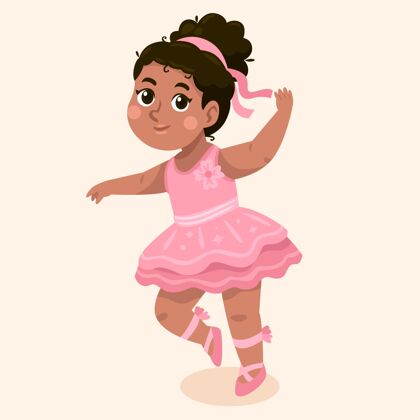可爱卡通公主装黑色女孩插图孩子公主可爱