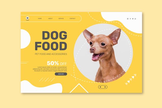 国内动物食品与狗的登陆页模板网站食物菜肴