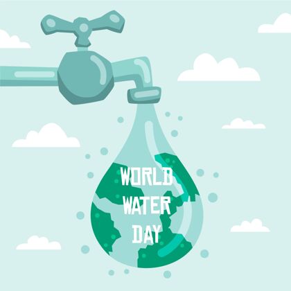 3月22日世界水日手绘世界意识保护