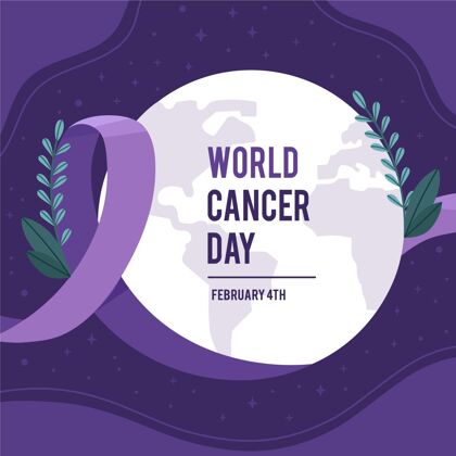 象征平面设计世界癌症日彩带慈善癌症标志