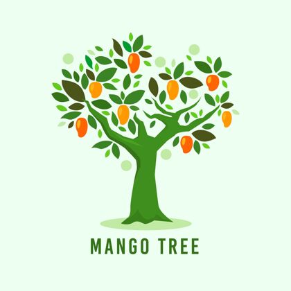水果平面设计芒果树插图美味食物饮食