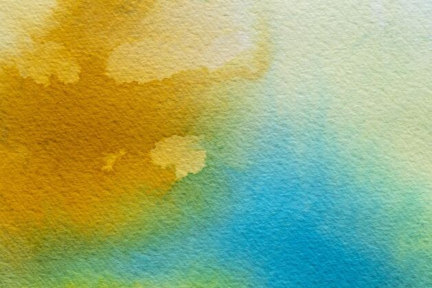 画笔抽象水彩黄蓝背景复制粉彩复制空间