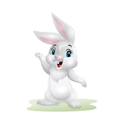 草卡通快乐草兔动物卡通兔子