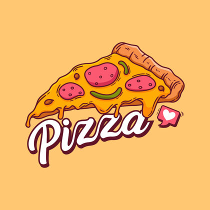 意大利食品手工画的披萨正餐小吃素描