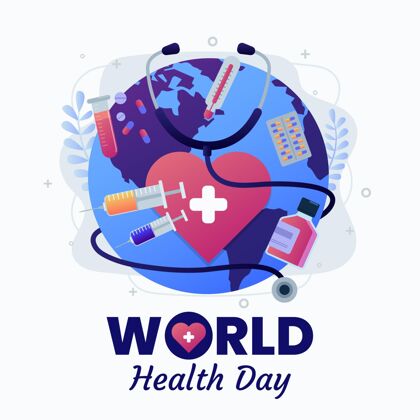 医疗保健平面世界卫生日庆祝插画预防全球健康