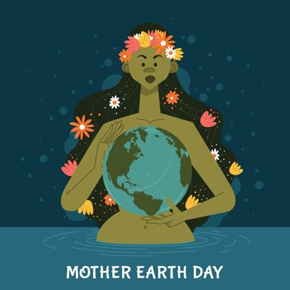 地球卡通地球母亲节插画4月22日地球日自然
