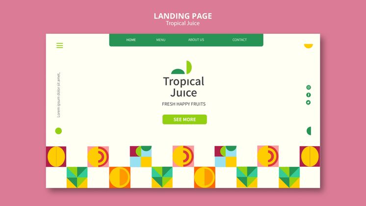 果汁热带果汁登陆页登陆页网页模板自然