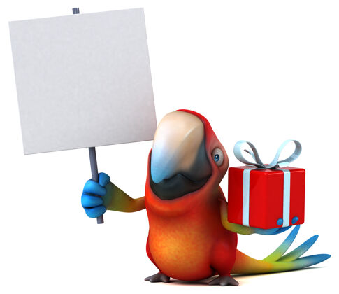 南方有趣的鹦鹉插图异国情调圣诞节礼物