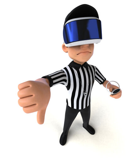 视频有趣的插图裁判与虚拟现实头盔设备头盔美国