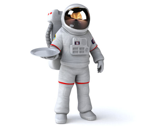发现有趣的宇航员插图3d宇宙膳食