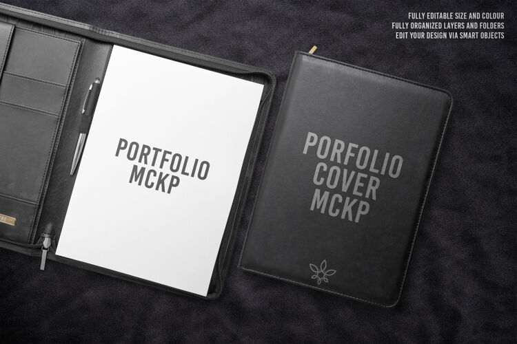 传单豪华黑色文件夹模型设计身份文件夹小册子