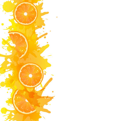 一半橙色的水果边上有颜料食物果汁健康