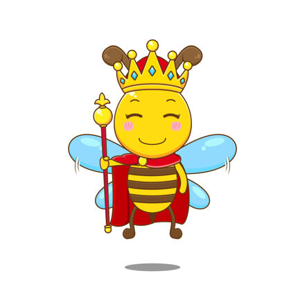 王后可爱的蜂王性格孤僻卡通皇冠昆虫