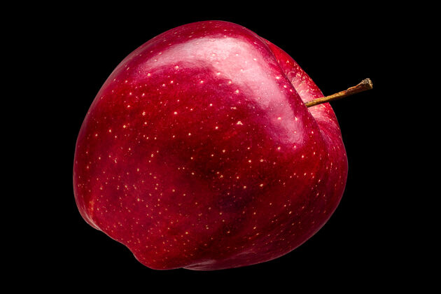 食物一个美味的红苹果孤立和闪亮的倒影甜健康卡路里